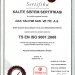 Quality System Certificate